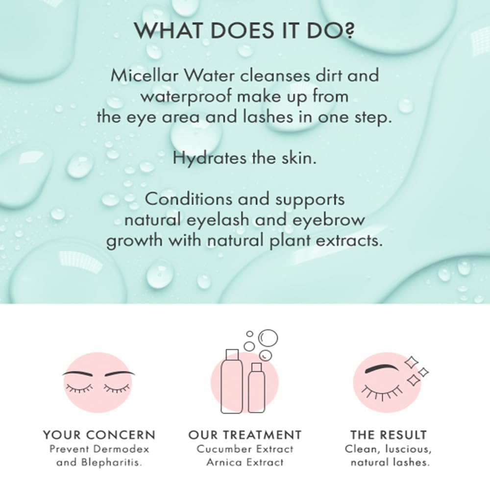 LBLA Be Naked - Restorative Micellar Water for Daily Lash and Eye Area Cleaning - Lashbox LA Hydrating, Gentle Lash Bath for Deep Cleaning, Makeup Removal and Longer Retention