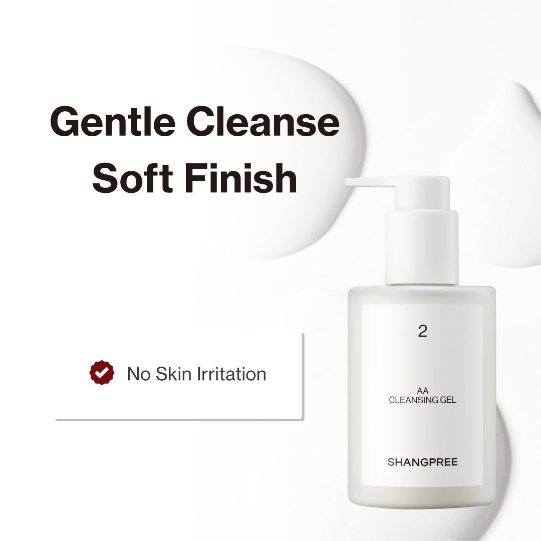 SHANGPREE AA Cleansing Gel, Gentle Cleanse, Soft Finish, Hydrates Without Greasiness, Low-Foam Makeup Melt, For Sensitive & Dry Skin, 200ml / 6.76 fl.oz.