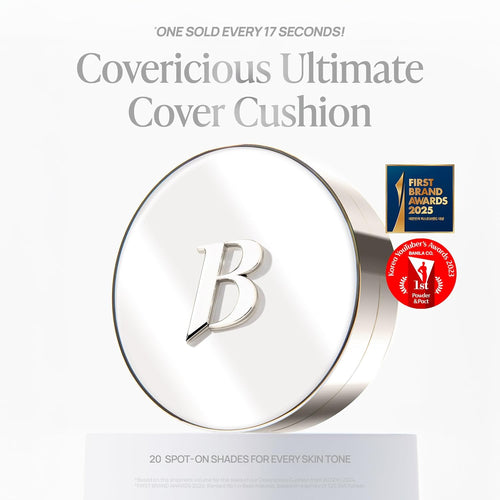 BANILA CO Covericious Ultimate Cover Cushion | Pore Blurring & Seamless Finish | Up to 100HR Long-Wear Matte Foundation | 20 Inclusive Shades | Korean Cushion Foundation (14g / 0.49 oz), 23N MEDIUM