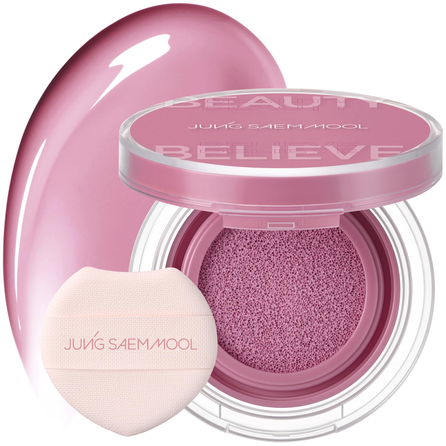 JUNG SAEM MOOL Artist Cushion Blush | Easy to Blend with Puff, Buildable Liquid Blush for Cheeks with a Natural & Matte Finish, Korean Makeup (Blur | Nutty Rose)