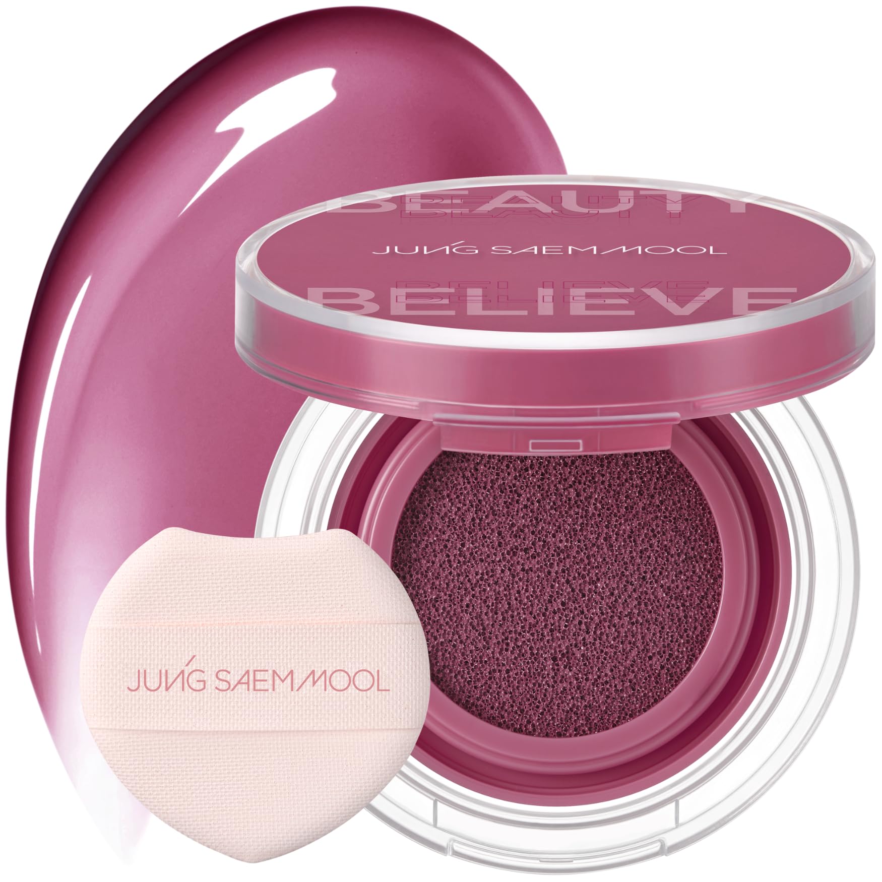 JUNG SAEM MOOL Artist Cushion Blush | Easy to Blend with Puff, Buildable Liquid Blush for Cheeks with a Natural & Matte Finish, Korean Makeup (Blur | Nutty Rose)