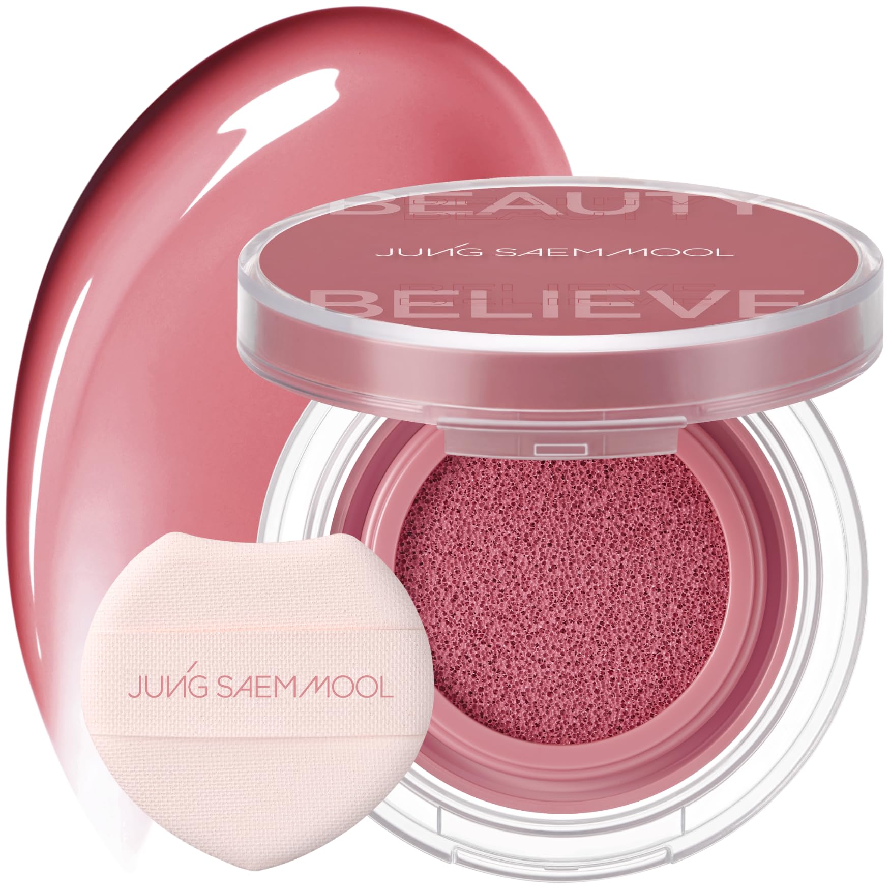 JUNG SAEM MOOL Artist Cushion Blush | Easy to Blend with Puff, Buildable Liquid Blush for Cheeks with a Natural & Matte Finish, Korean Makeup (Blur | Nutty Rose)