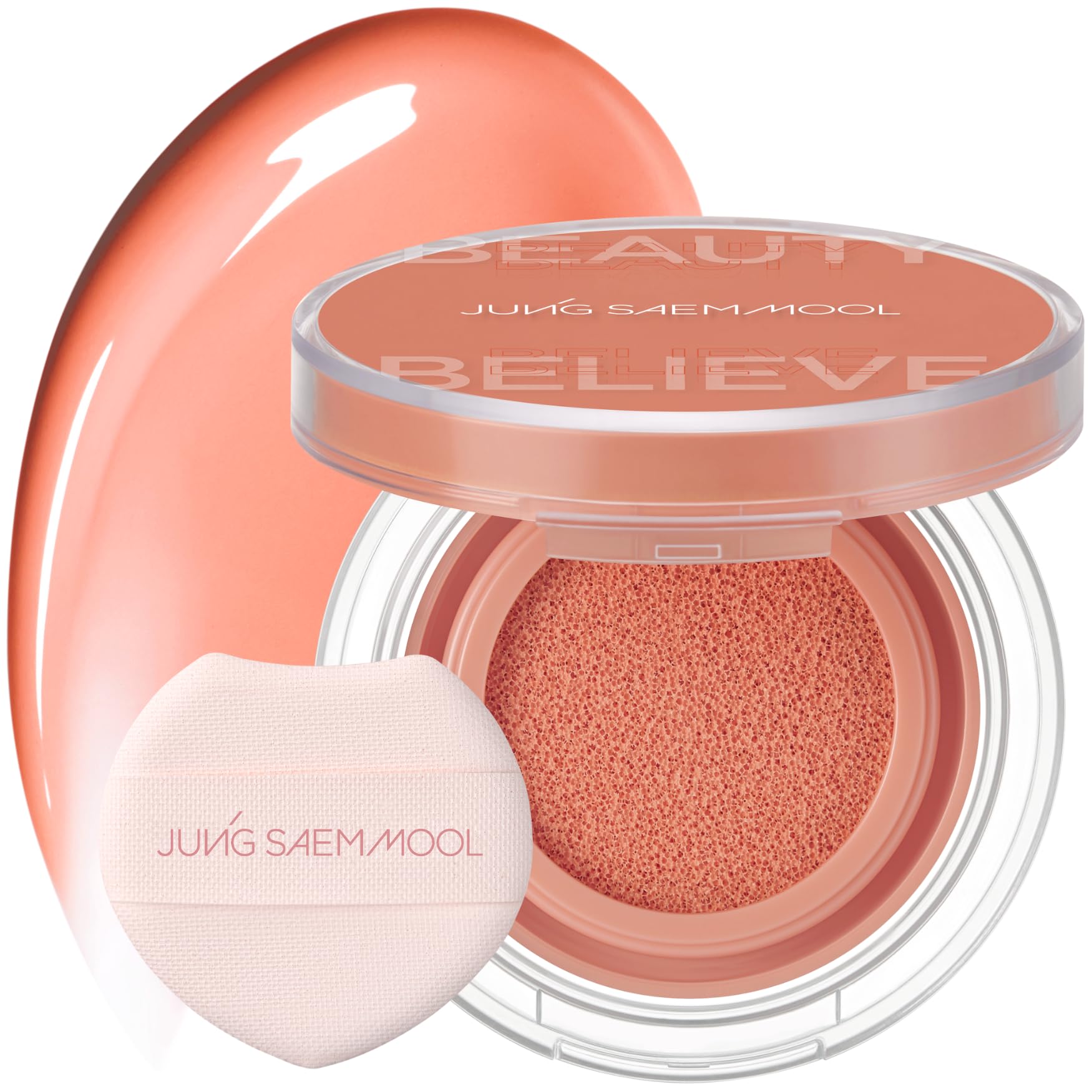 JUNG SAEM MOOL Artist Cushion Blush | Easy to Blend with Puff, Buildable Liquid Blush for Cheeks with a Natural & Matte Finish, Korean Makeup (Blur | Nutty Rose)