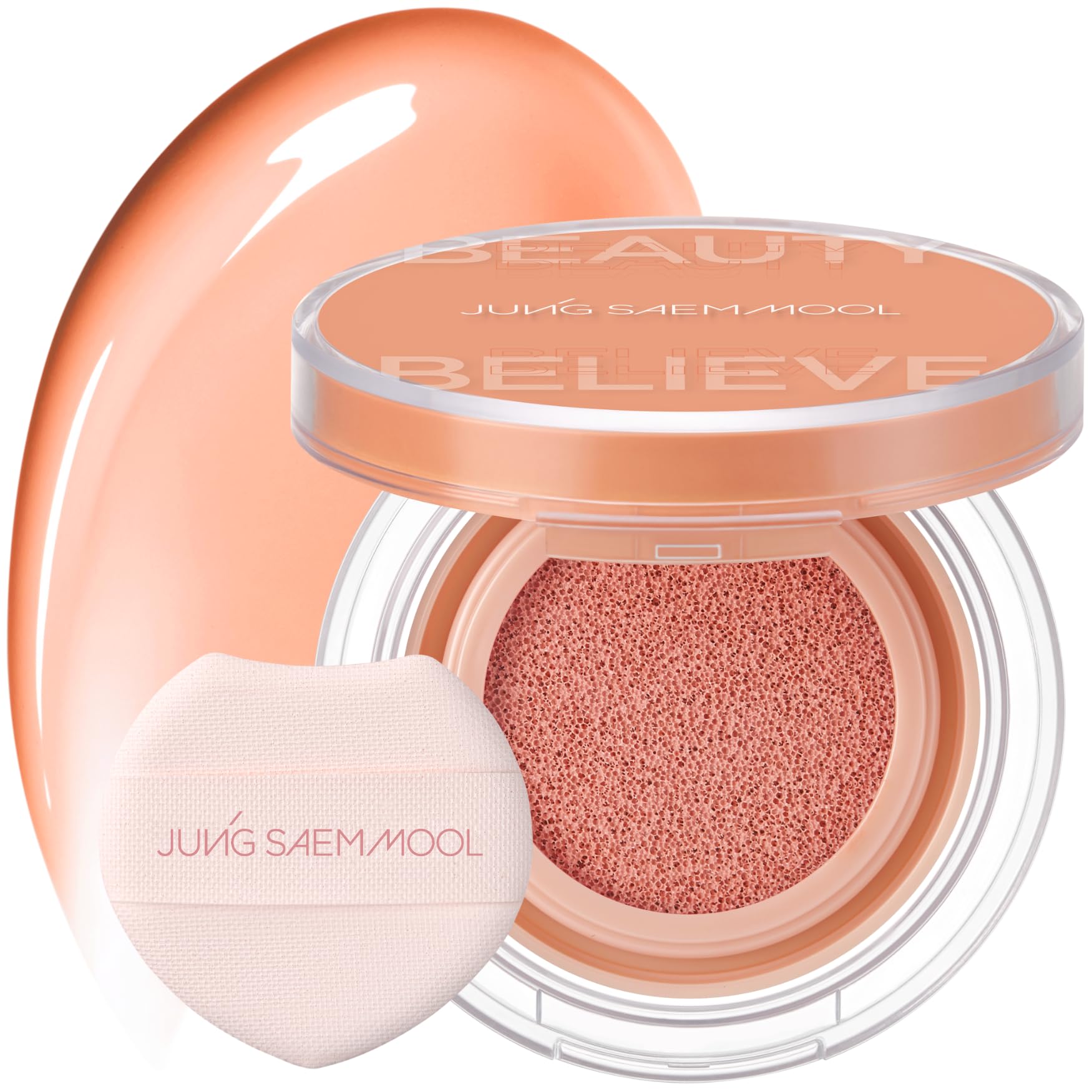 JUNG SAEM MOOL Artist Cushion Blush | Easy to Blend with Puff, Buildable Liquid Blush for Cheeks with a Natural & Matte Finish, Korean Makeup (Blur | Nutty Rose)