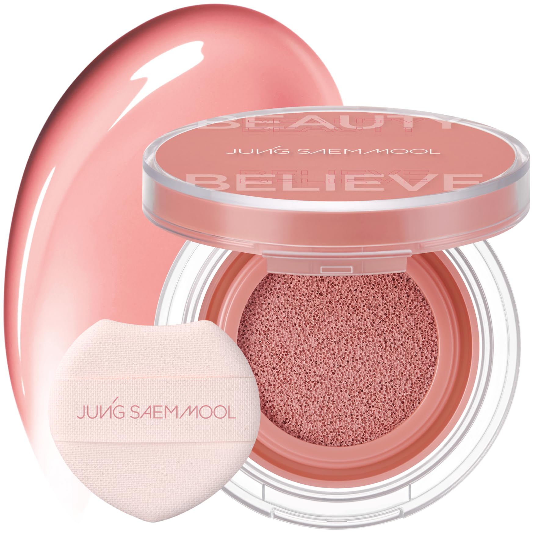 JUNG SAEM MOOL Artist Cushion Blush | Easy to Blend with Puff, Buildable Liquid Blush for Cheeks with a Natural & Matte Finish, Korean Makeup (Blur | Nutty Rose)